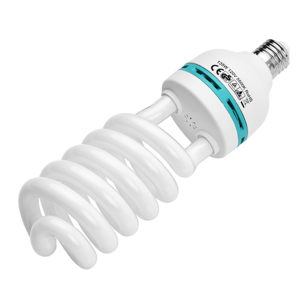 Spiral Fluorescent Light Bulb 135W 5500K Daylight E27 Socket Energy Saving for Studio Photography