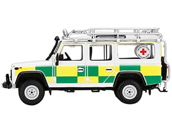 TrueScale Miniatures MINI GT Масштаб Land Rover Defender 110 Британское Красное Крест Поиск и Спасение Эксклюзив для Северной Америки Готовая Модель 1/64 (Правая рука