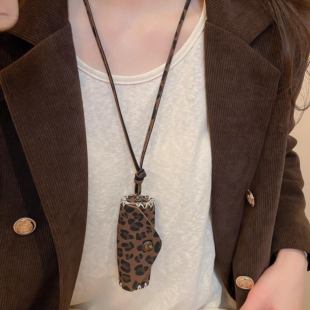 Storage Lipstick Jewelry Leopard Choker Pendant Leopard Print Clavicle Chain Girls Gift