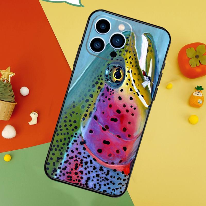 Чехол для iPhone 15 16 11 13 12 14 Pro Max Mini X XR XS 7 8 Plus с рисунком форели для нахлыстовой рыбалки, задняя крышка