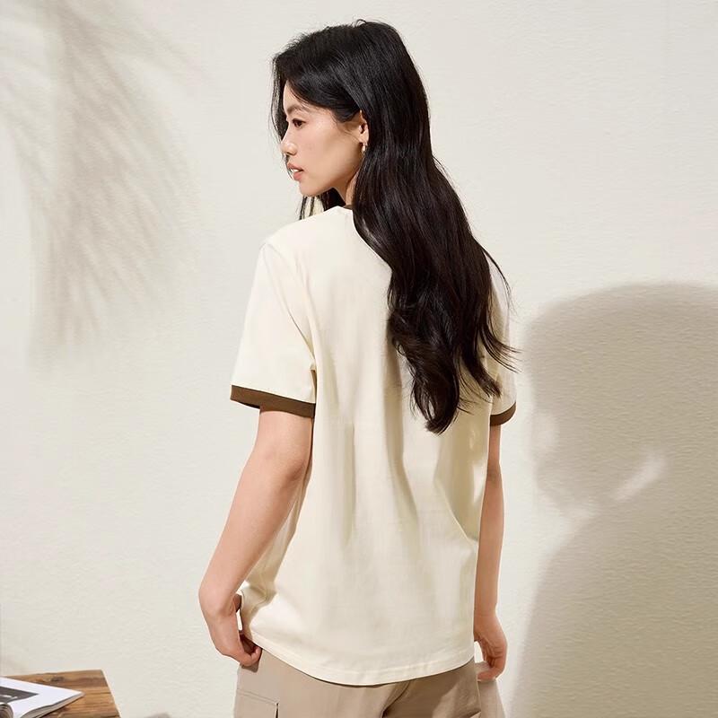 Mark Fairwhale Женская хлопковая футболка с круглым вырезом и цветовыми блоками