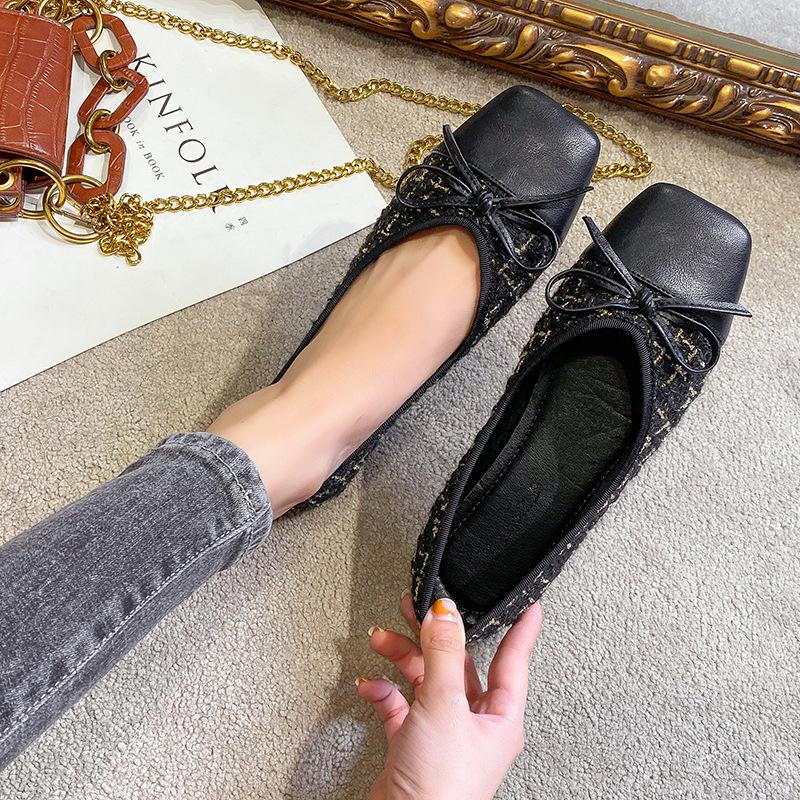 Большие размеры 44 балетки с круглым носком женские удобные туфли из твида без застежек на плоской подошве женская обувь для беременных Zapatos