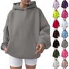 Women's Fashion Spring And  Hooded Sweatshirt Casual Pocket Top Loose Pullover