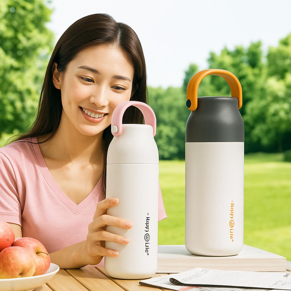 Handheld Insulated Bottle 500ml Insulated Tumbler Cup Portable Thermos Water Bottle  Sports