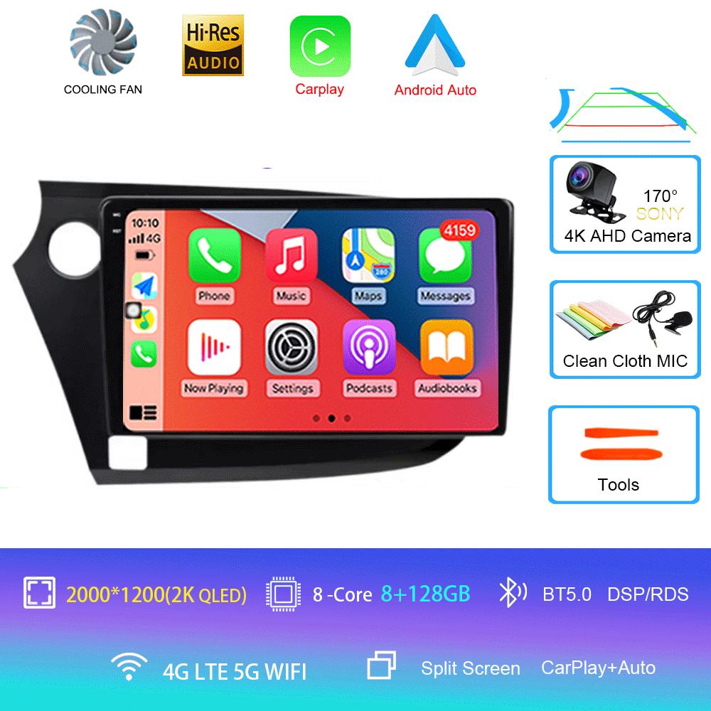 Автомобильное радио 9" Android 14 для HONDA INSIGHT 2009 - 2014 Навигация GPS Carplay Мультимедийный плеер Авто Стерео 2din DVD 360 Камера