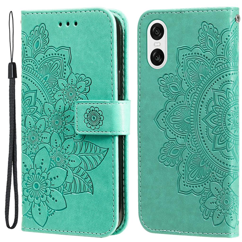 For Sony Xperia 10 VI Case Floral Pattern PU Leather Wallet Stand Phone Cover