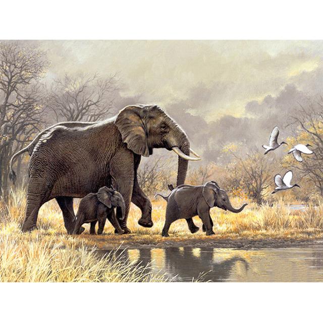 5D DIY Diamond Painting Elephant Diamond Embroidery Animal Rhinestone Art Picture Inlaid Mosaic Home Decoration Handmade Gift