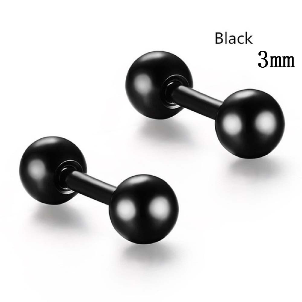 Girls Barbell Gold Round Studs Women Stud Earrings Stainless Steel Ball Fashion Jewelry Earrings