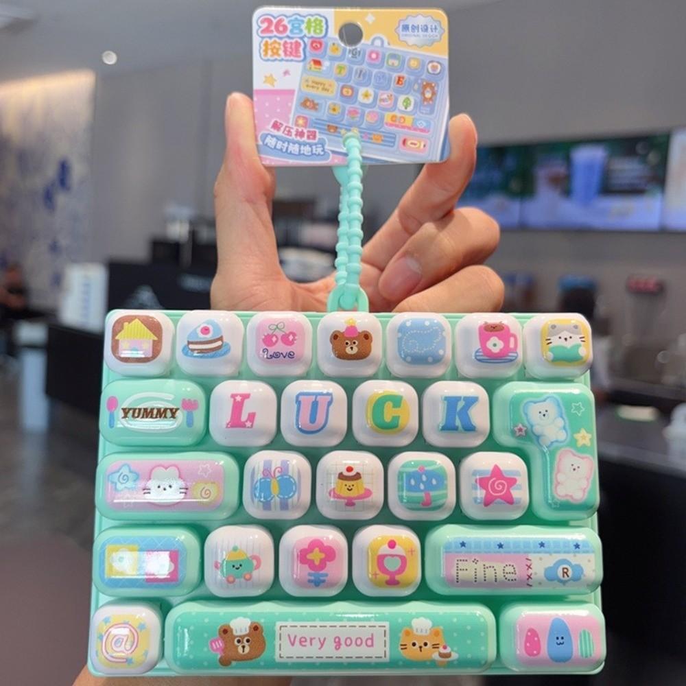 Animals 26 Keys Keyboard Keychain Pressable Keys Keyboard Clicker Keychain Student Gift