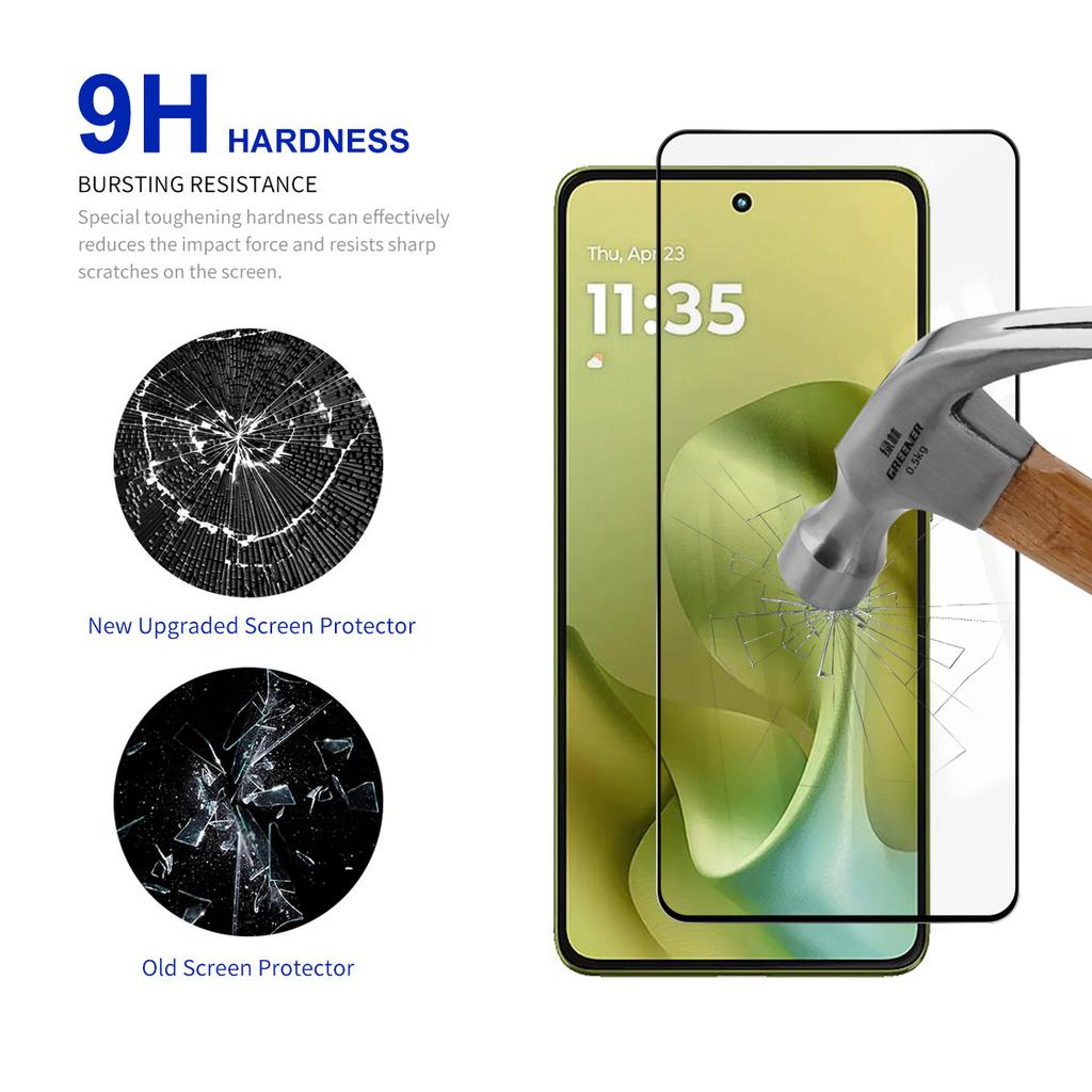 RURIHAI Защитная пленка для экрана Motorola Moto G86 5G/G86 Power 5G Вторичная закалка Пленка из высокоалюминиево-кремниевого стекла