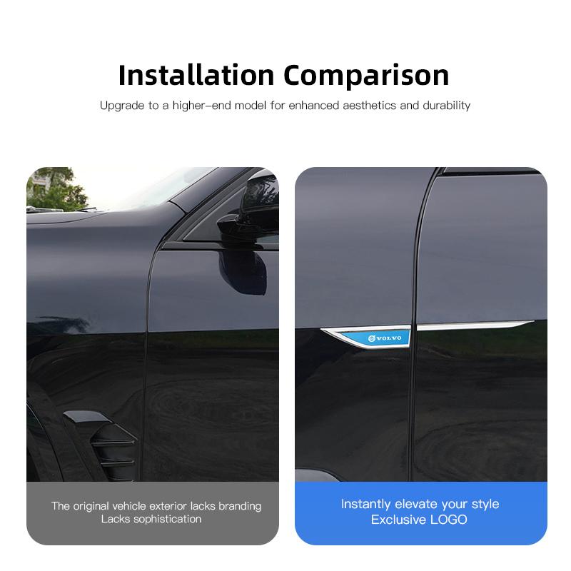 For Volvo Metal Car Mudguard Sticker Auto Body Decal Decoration For Volvo EX30 XC60 XC40 V60 V40 XC90 XC70 V50 S60 V70 S90 Olest RU8