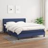 3129551 vidaXL Bed with Box Spring and Mattress Blue 140x190 Cm Fabric
