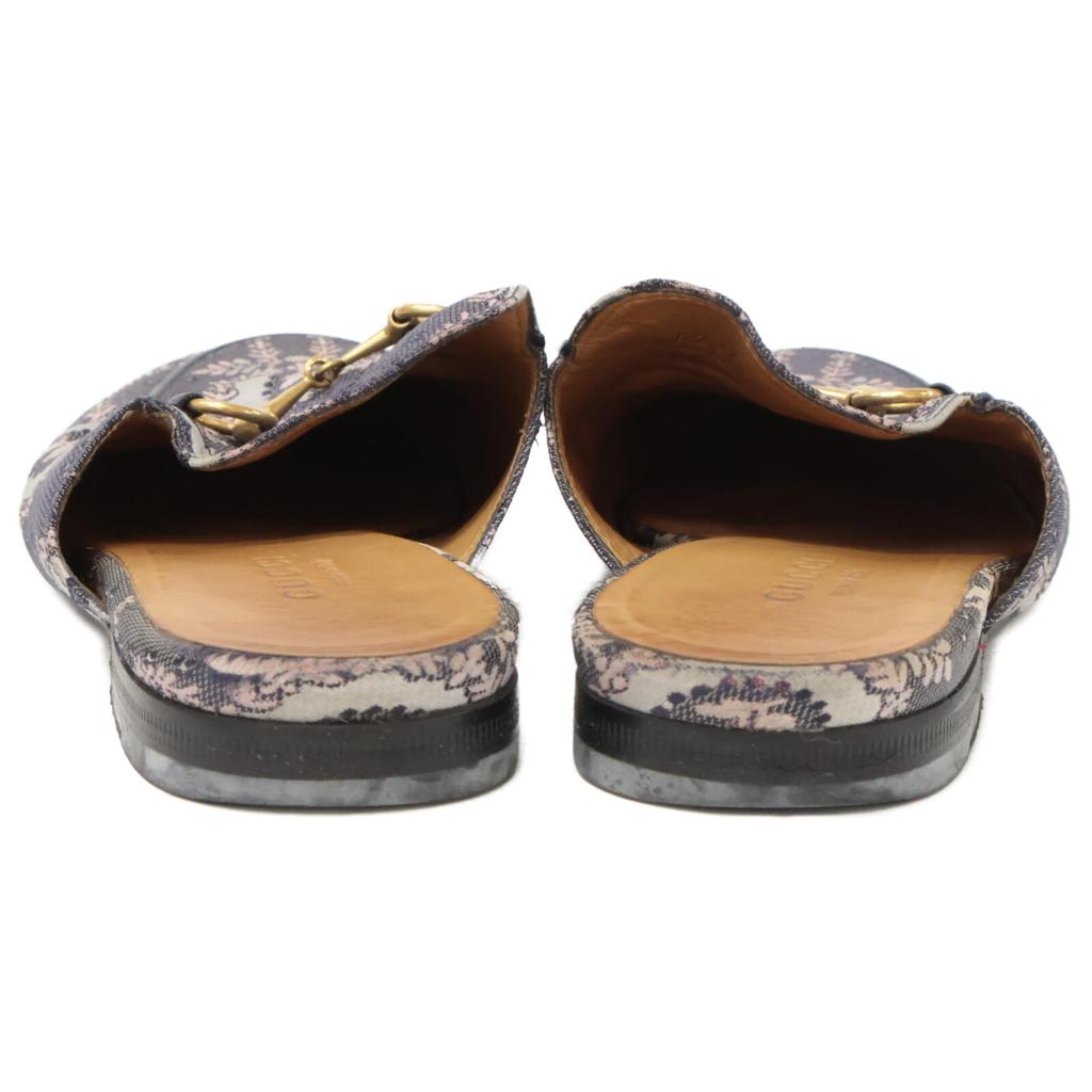 Gucci 423514 Туфли-лоферы Princetown с пряжкой Horsebit 36 Темно-синий системаПодержанный