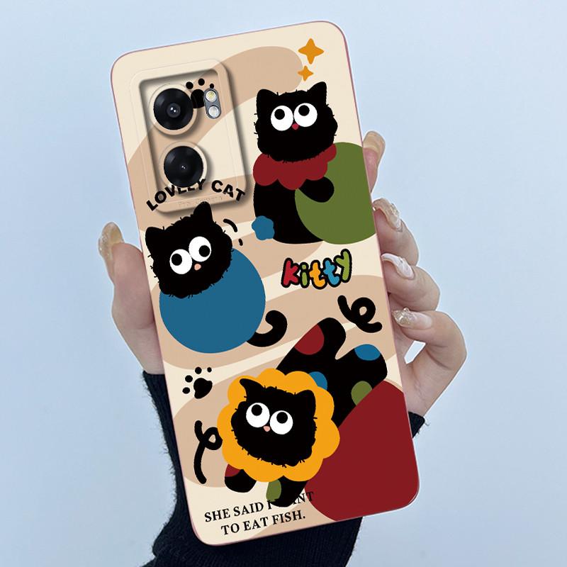 Case For Realme Narzo 50 5G V23 5G Q5i Cute Panda Sweet Cats Silicone Soft Back Cover RMX3572 RMX3571 Bumper Protective Casing