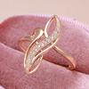 Elegant Gold Color Twist Zircon Rings Women Vintage Fashion Wedding Jewelry