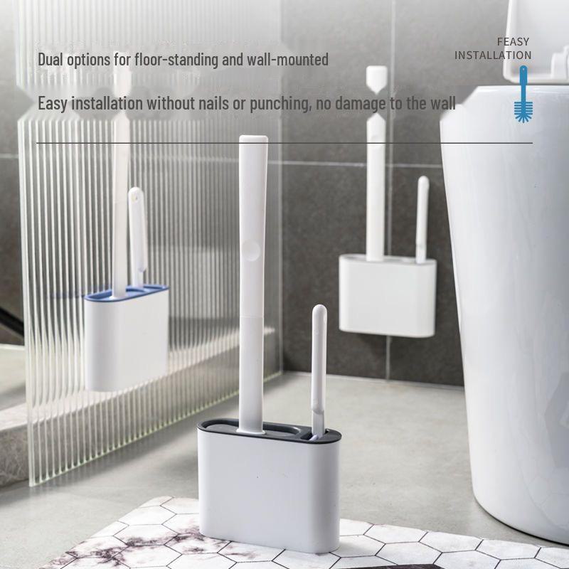 Силиконовый настенный набор для чистки туалета — без мертвых углов, без проколов, с длинной ручкой