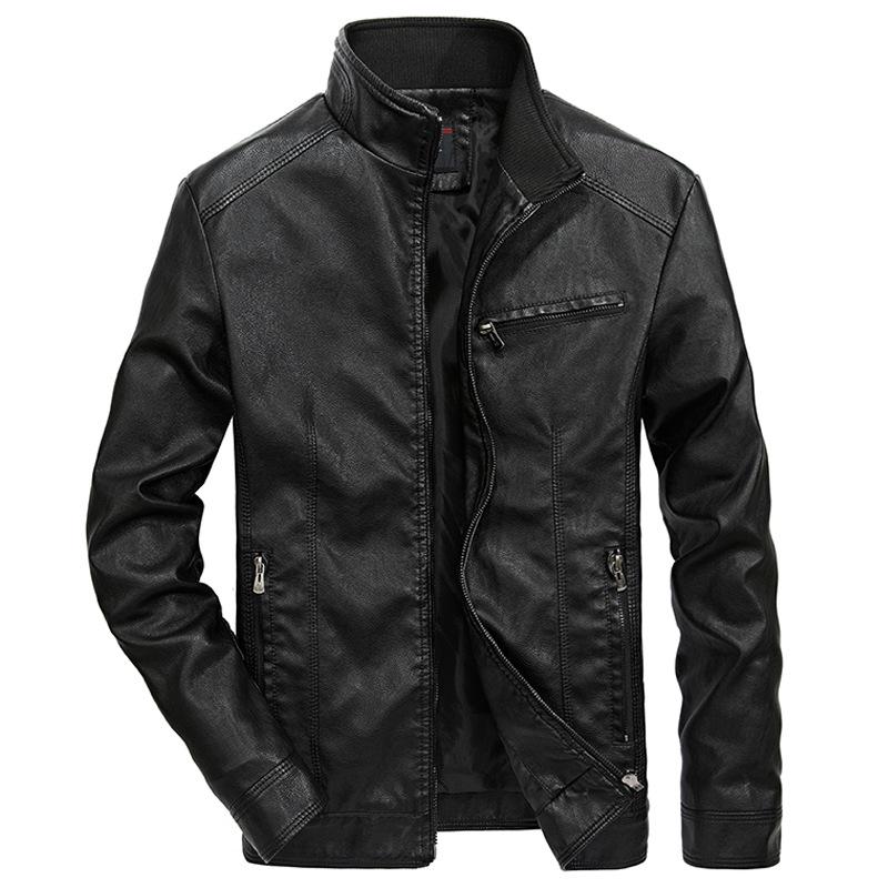 New Leather Jacket Men's Autumn and Winter Korean Style Trendy Slim Pu Leather Jacket Young Handsome Casual Men's Jacket