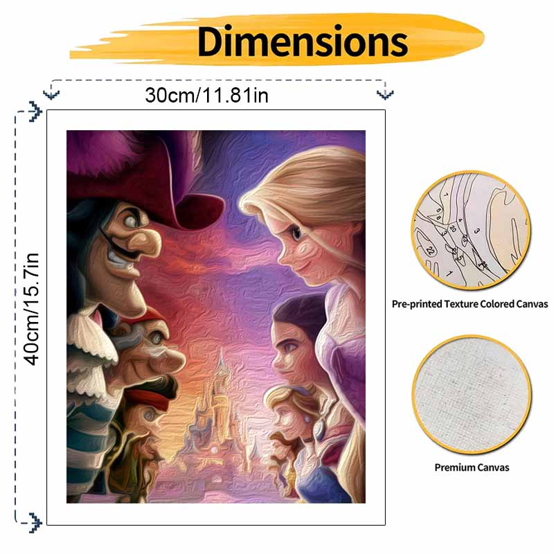 Disney Набор для рисования маслом своими руками Рапунцель Крючок Декор для дома на стену Ручная работа Подарок Персонажи Диснеевских принцесс Холст Картина Постер Искусство