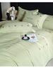 Elegant All-Cotton Flannel 4-Piece Bedding Set with Embroidered Duvet Cover and Skin-Friendly Bed Sheet