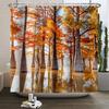 Осенний лес Натуральная сцена Занавеска для душа для ванной Осенний клен Растения Сельский пейзаж Тыква Водонепроницаемая занавеска для душа