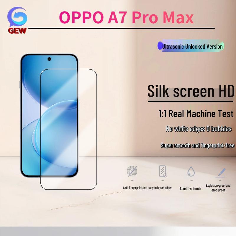 OPPO A7 Pro Max Защитное стекло HD с защитой от подглядывания: Взрывозащищенный, Разблокировка по отпечатку пальца, Гальванизированная пленка
