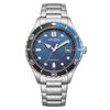 Мужские аналоговые часы Eco-Drive с сине-черным браслетом