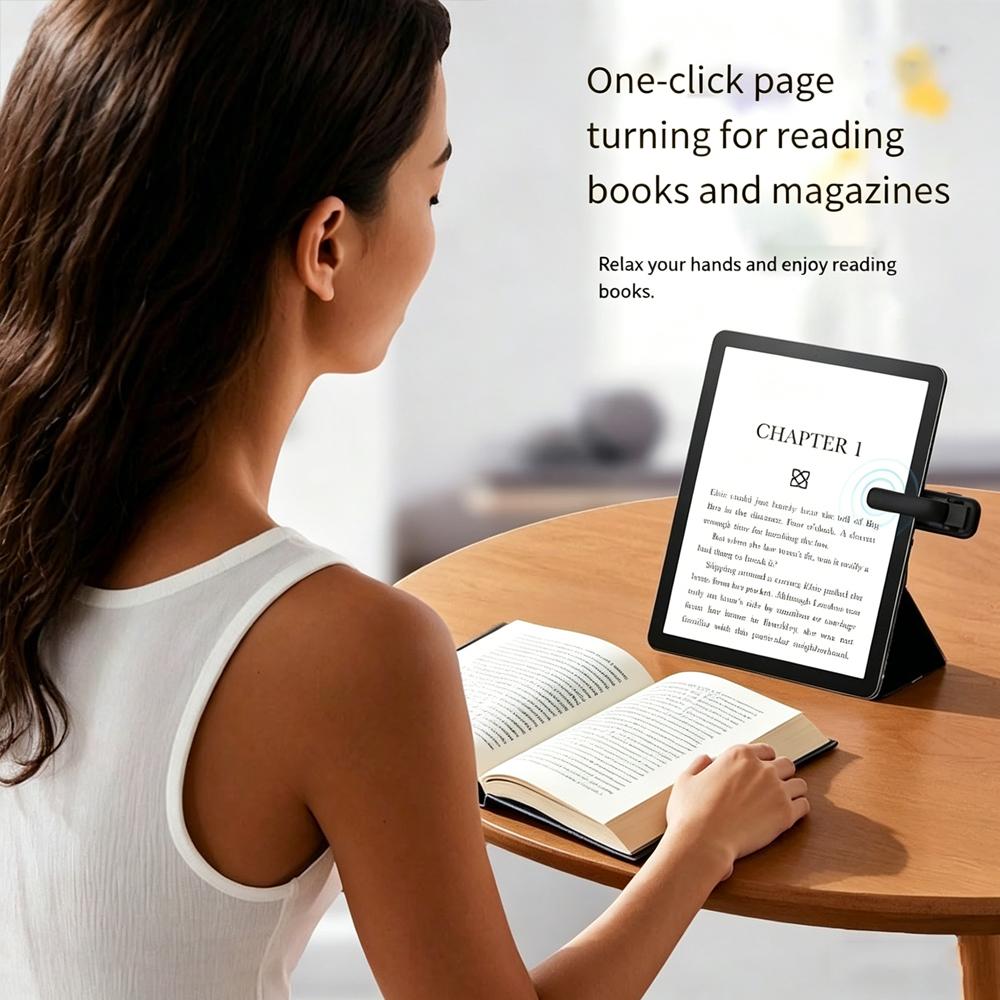 2in1 Page Turner Clicker Wireless Page Turner Remote Control E-Reader Phone Camera Record Trigger Remote for Kindle Paperwhite 5