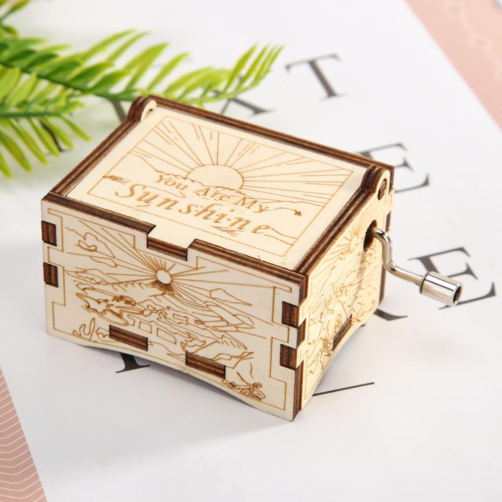 You Are My Sunshine Hand Cranked Music Box Vintage Classic Wooden Melody Box Christmas Decor Decorative Music Box Birthday Gift