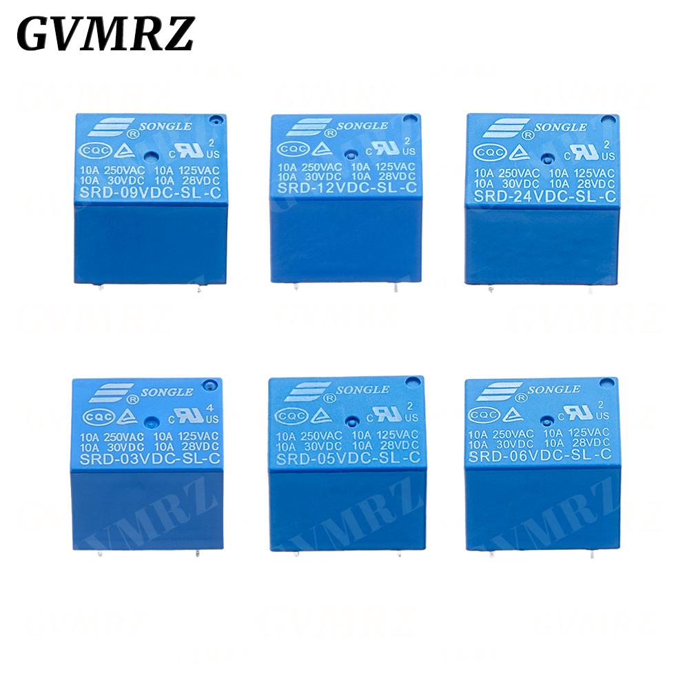 5PCS Relays SRD-03VDC-SL-C SRD-05VDC-SL-C SRD-06VDC-SL-C SRD-09VDC-SL-C SRD-12VDC-SL-C 3V 5V 6V 9V 12V 24V 10A 250VAC 5PIN