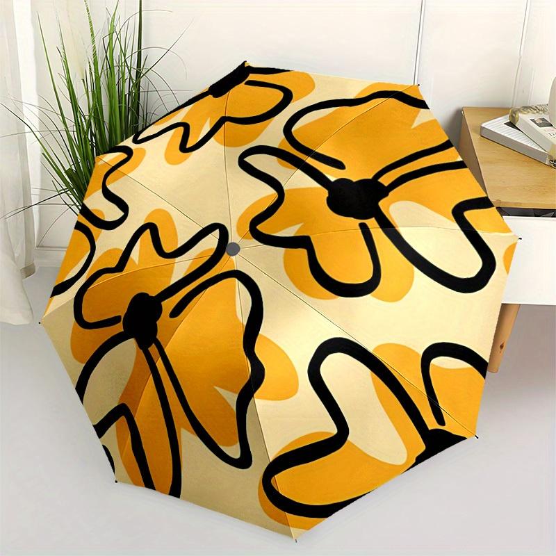 1pc Floral-patterned Automatic Open/Close Umbrella, Portable Folding umbrella for Everyday Use yy250826057