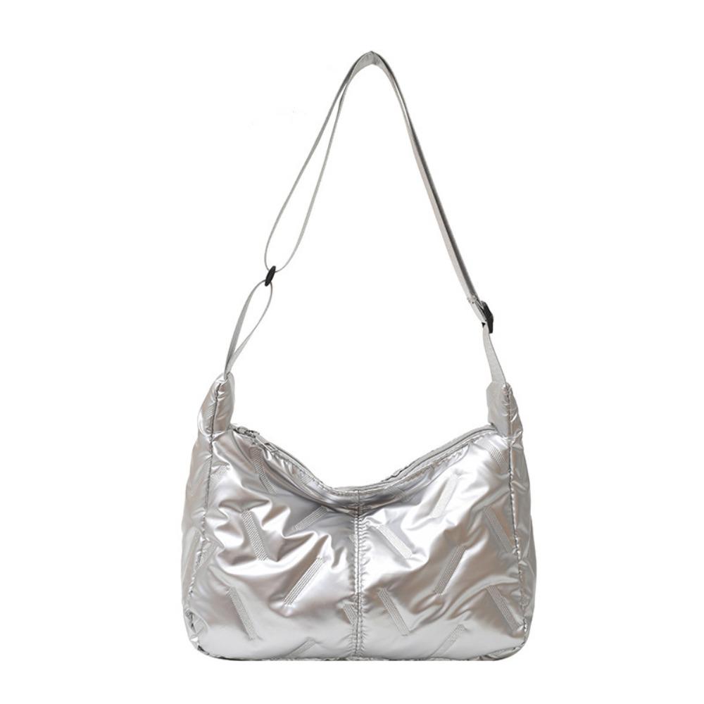 Dumpling Bag Crossbody Bag Large Capacity Nylon Handbag Bright Space Cotton Tote Bag Office Worker