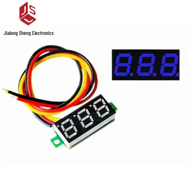 0.28" Ultra-Small Digital DC Voltmeter, Adjustable Three-Wire DC 0-100V Battery Voltage Display