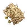 Parrot Chew Toy Natural Corn Husk Braided Teething Bell String For Pet Birds Entertainment And Anxiety Relief