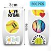 500Pcs/roll Cartoon Softball Stickers Sports Reward Stickers for Kids Teacher Party Decoration Decal for School Classroom Home