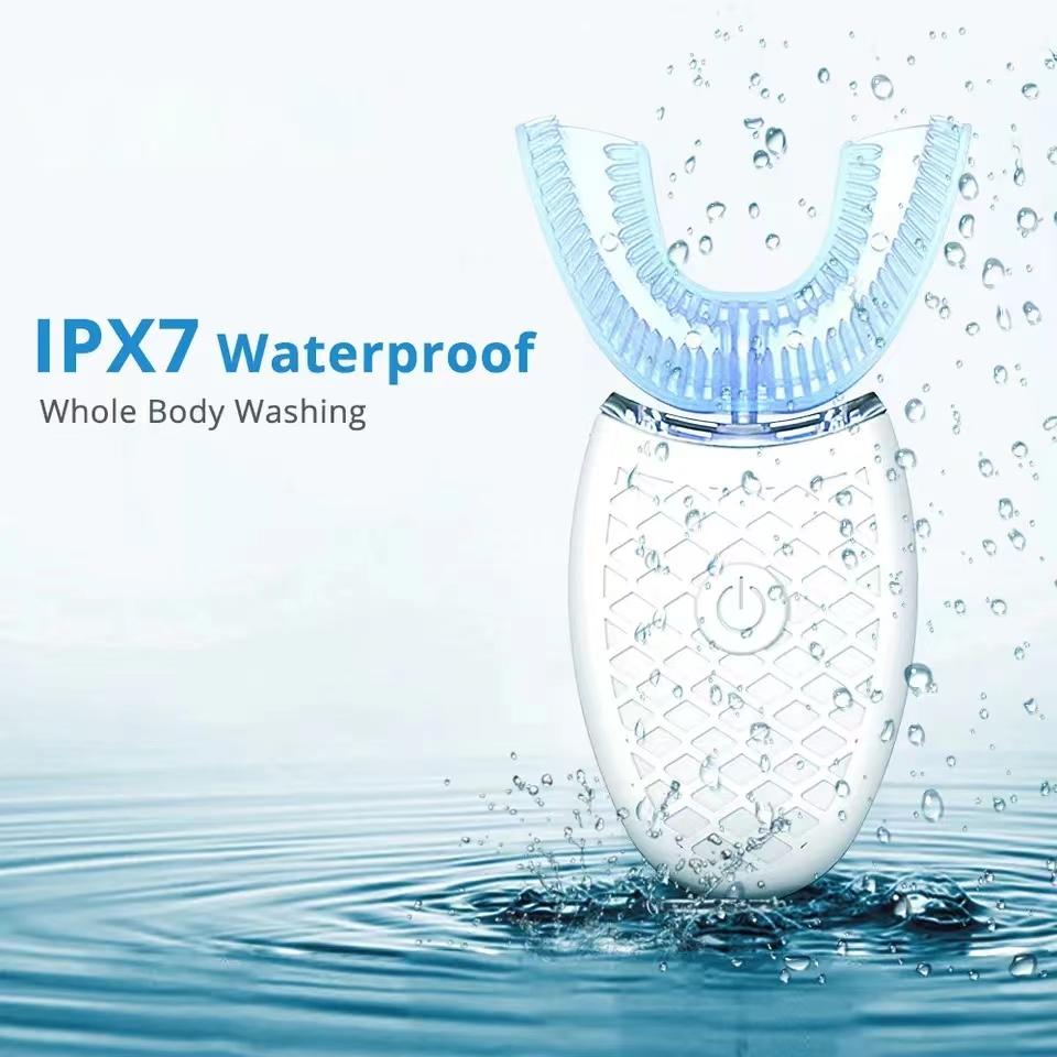 Автоматическая электрическая зубная щетка Sonic для взрослых, зубная щетка в форме буквы U, вращающаяся на 360 градусов, с возможностью зарядки через USB, щетка для чистки и отбеливания зубов