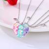 3Pcs Friendship Jewelry Matching Heart Pendant Necklace Friendship Cartoon Dripping Heart Necklace