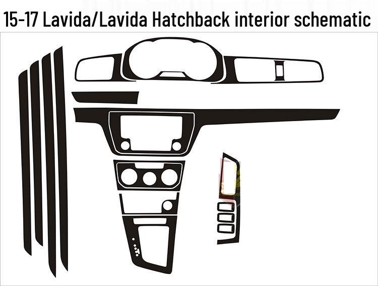 13-17 New Lavida Interior Film: Dashboard and Door Panel Decal Stickers