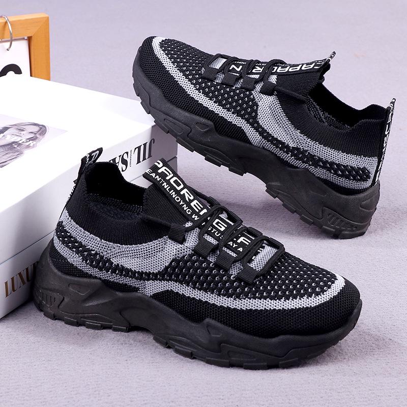 Женские летние дышащие кроссовки- dad sneakers Flyknit с эффектом увеличения роста - Повседневная обувь для бега в корейском стиле с мягкой подошвой
