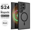Для Samsung Galaxy S24 S23 S22 S21 Ultra Plus FE Матовый Полупрозрачный Противоскользящий Чехол Полная Защита Объектива Чехол с Магнитной Зарядкой Magsafe