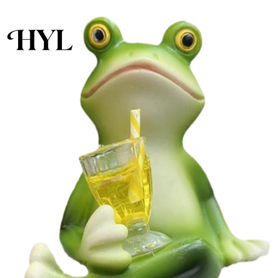 Charming Frog Yard Decor Miniature Figurine Planter Decoration Resin Flower Pot Hugger Plant Garden Statue for Edge Fairy Ornament