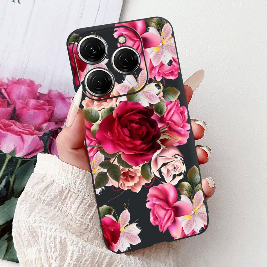 Роскошный матовый силиконовый мягкий чехол для Tecno Spark 20 20Pro 20 Pro+ 4G 5G Spark 20C KJ7 KJ6 KJ5 BG7 Чехол Цветок Любящее Сердце