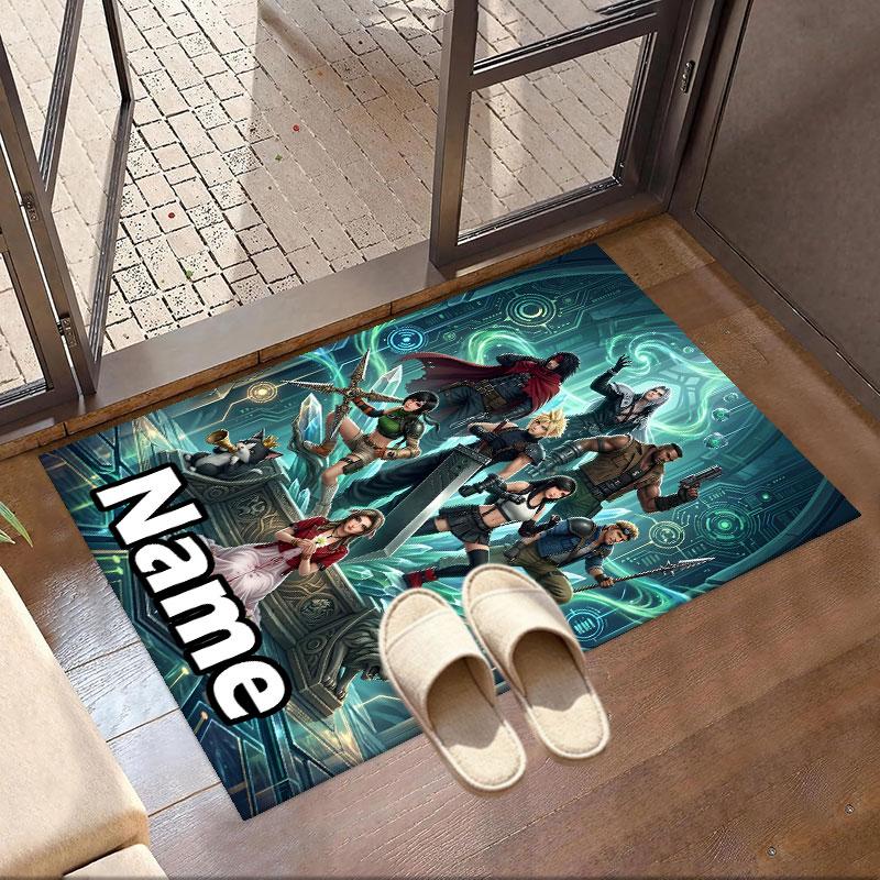 Custom Name Personalized Final Fantasy Print Carpet, Versatile Home Decor Rug, for Playroom, Apartment, Balcony, Entryway, Hallway Gift