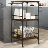 VidaXL Kitchen Trolley, Storage Shelf with Wheels, Organizer for Living Room Bathroom Office Toilet, Smoked Oak 842338