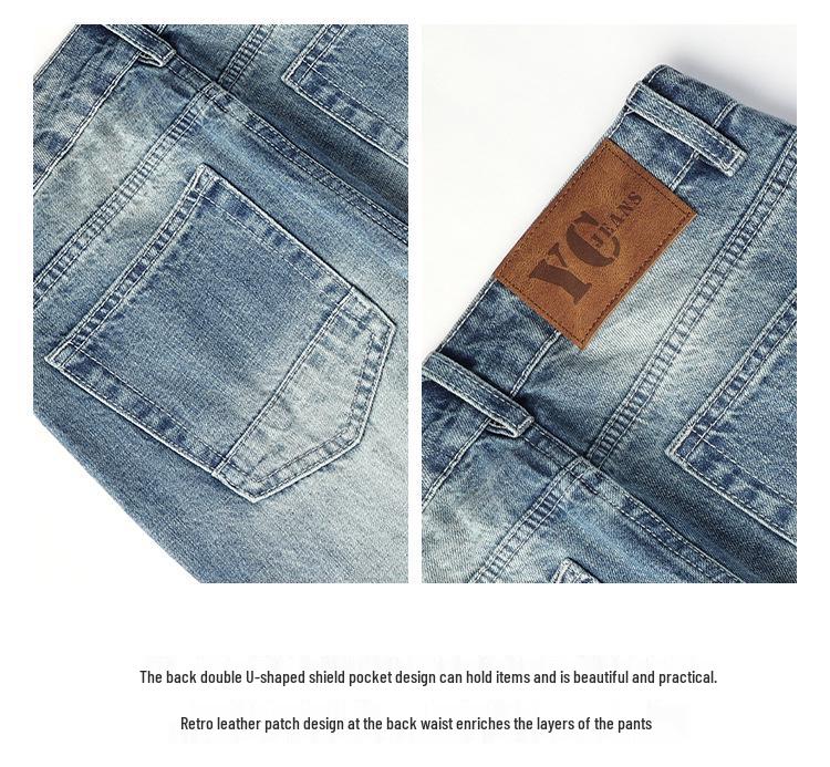 Женские джинсы клеш с низкой посадкой в стиле ретро - Коллекция Весна/Осень 2025, Универсальный свободный крой, Прямые штанины, Длина в пол.