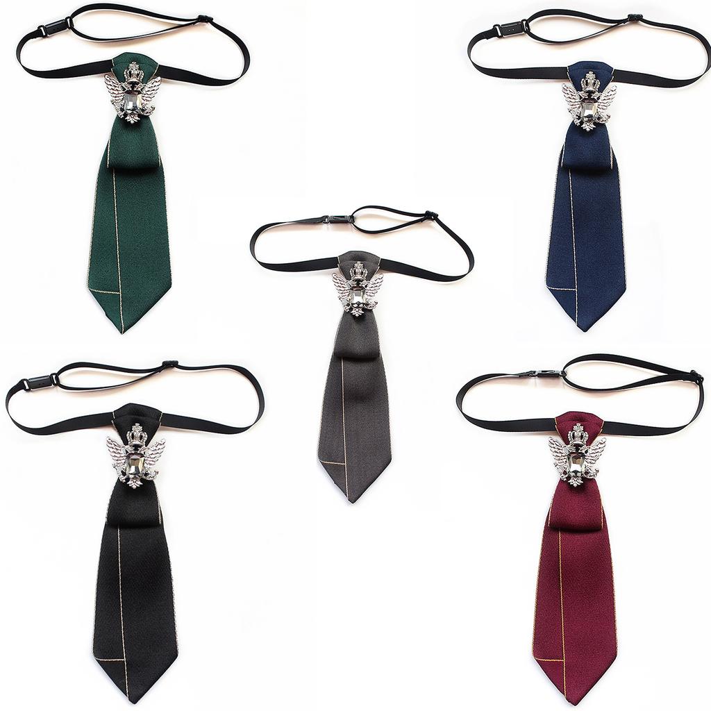 Uniform Ties For Janpanese JK Uniform Cosplay Accessory Neckwear Jk Seifuku Anime Necktie with Rhinestones Metal Charm