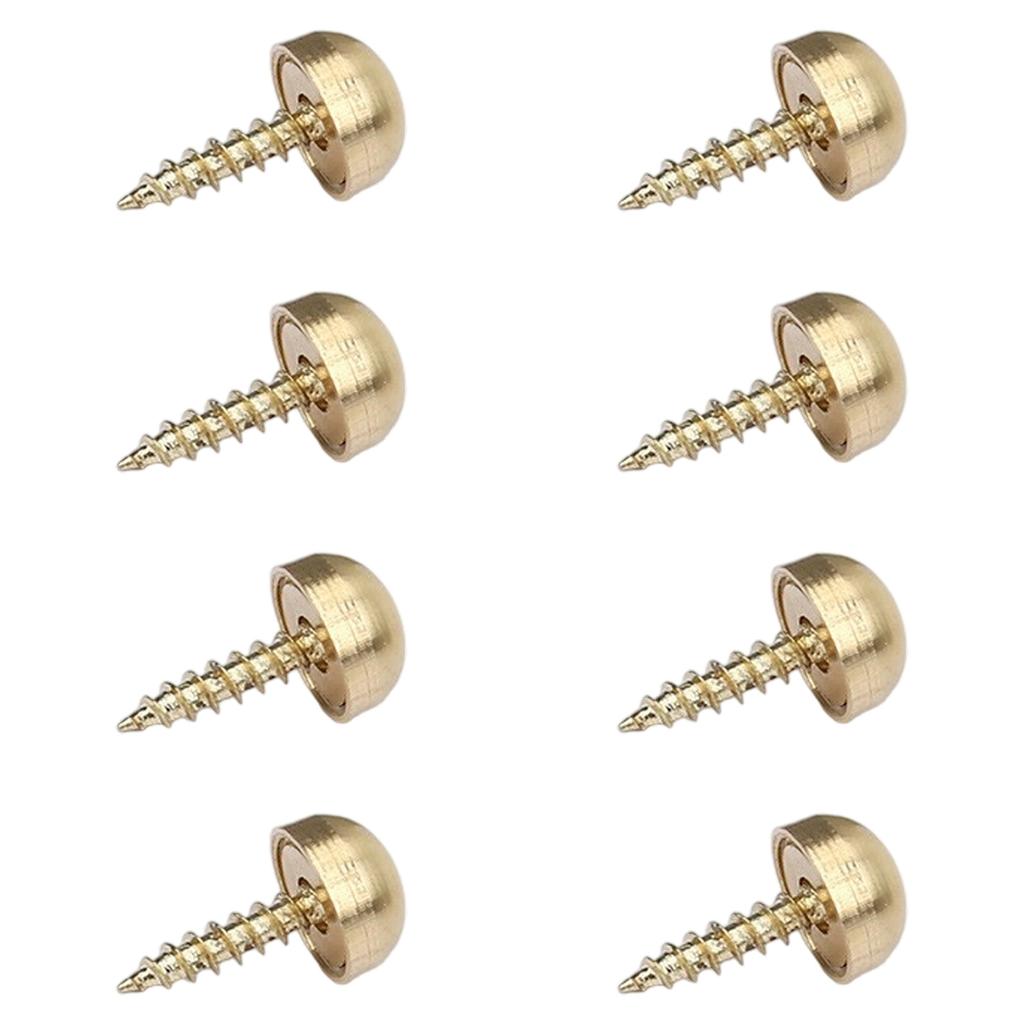 Упаковка из 8 прочных декоративных латунных винтов с зеркальными колпачками для крепления мебели, конструкция с защитой от ржавчины, мебельная фурнитура