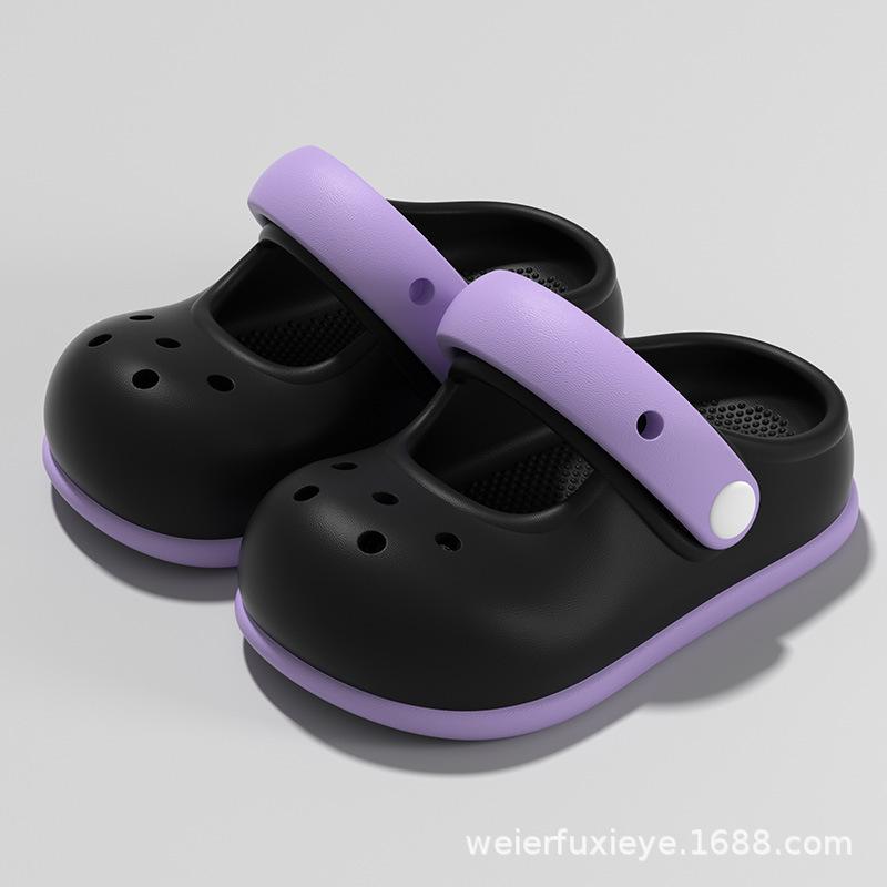 Children's closed-toe sandals for summer, cartoon style, suitable for boys and girls, non-slip, breathable, cute baby beach sandals