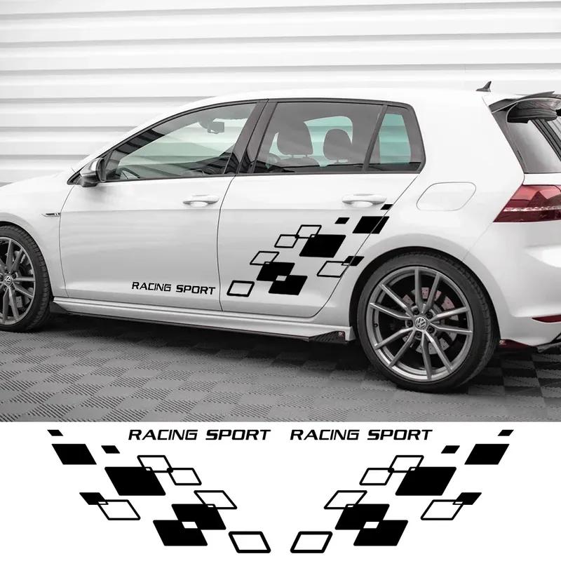 Наклейка «Спортивные решетки» для Volkswagen-POLO Golf CC GTI-R LINE-R WRC-TSI Декор боковой двери кузова автомобиля Виниловая наклейка Наклейка для самостоятельного наклеивания