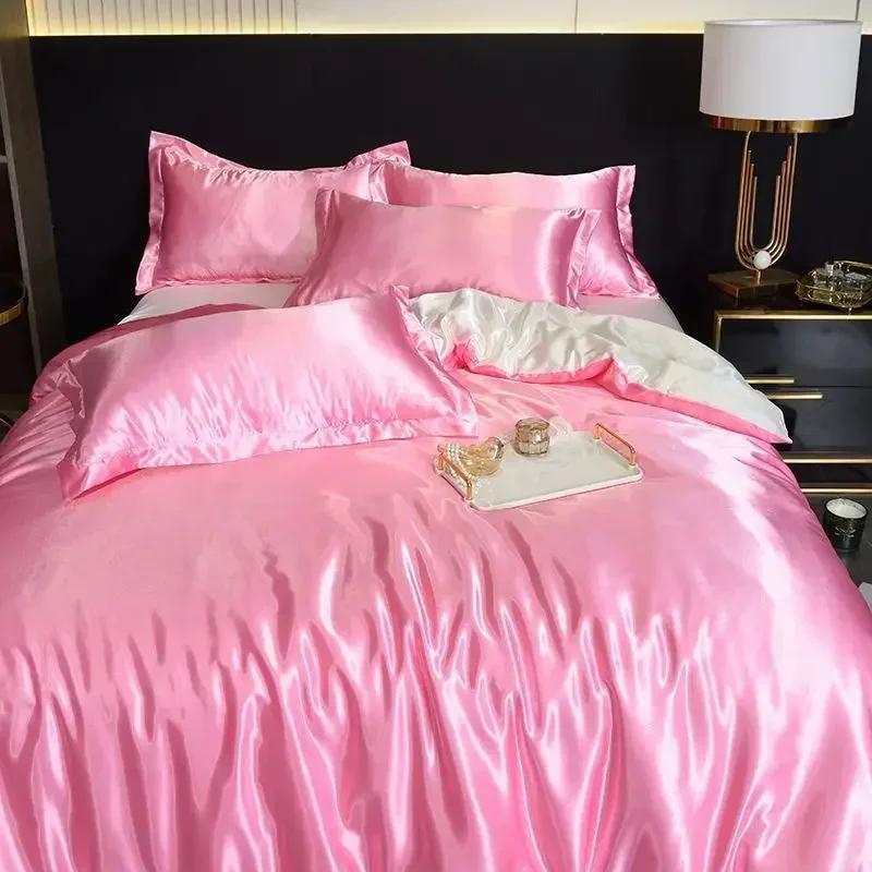Luxury Gold Mulberry Silk Bedding Set Comforter Quilt Cover Flat Sheet Pillowcase Double Ru Europe Queen Bed Linen Duvet Covers