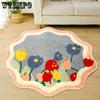 Living Room Carpet Irregular Dressing Room Round Floor Mat Bedside Carpet Home Anti Slip Machine Washable Dirt Resistant